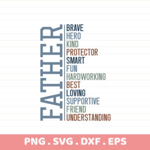Father's Day SVG file for Cricut, Silhouette, and CNC cutting machines. Hero definition serigraphy stencil.