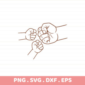 Family fist bump SVG for Cricut, Silhouette, CNC. Stencil design for screen printing, electronic cutters.