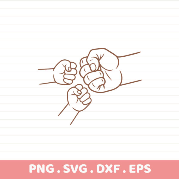 Family fist bump SVG for Cricut, Silhouette, CNC. Stencil design for screen printing, electronic cutters.