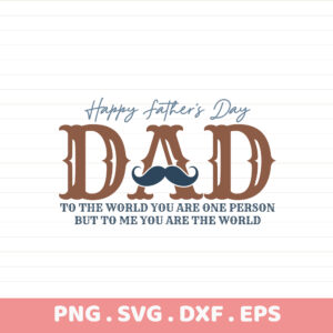 Father's Day SVG for Cricut, Silhouette & CNC. Dad stencil design for screen print.