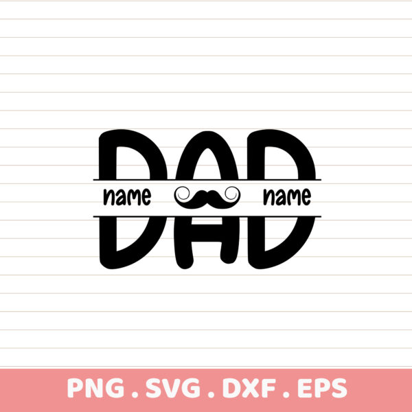 Dad SVG Cut File. Cricut, Silhouette, CNC, Laser. Stencil for Screen Printing & Vinyl.