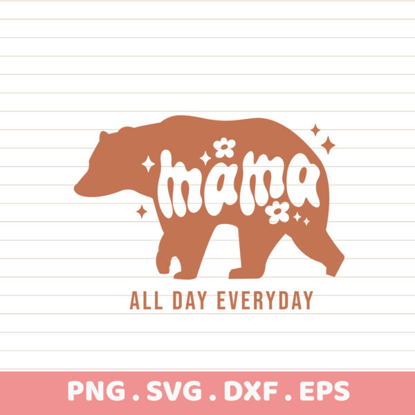 Mama Bear SVG Cut Files. Cricut, Silhouette, CNC compatible. Perfect Mother's Day gift.