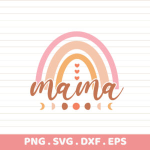 Mama Rainbow SVG Cut Files. Cricut, Silhouette, CNC, Laser & Screen Print Stencils. Mother's Day Gift.