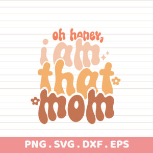 Retro Mom SVG Cut Files. Cricut, Silhouette, CNC, Laser & Screen Printing Stencils. Perfect Mother's Day Gift.