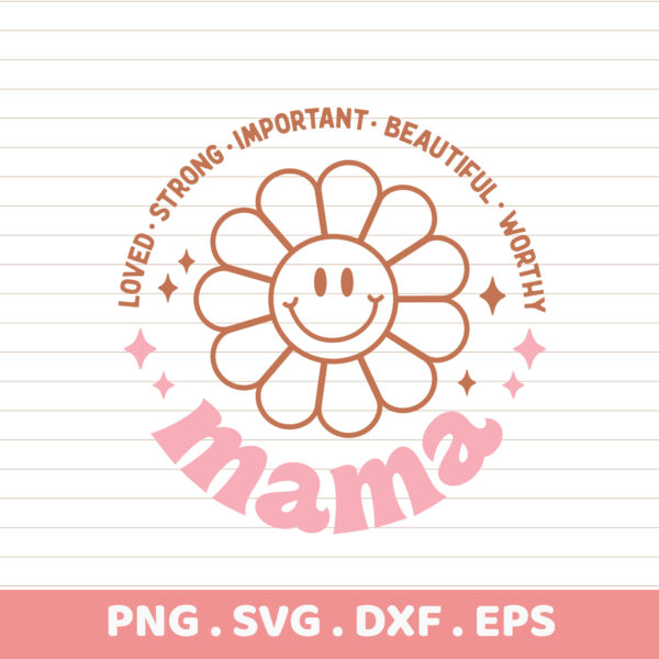 Mama SVG Cut File: Beautiful floral design for Cricut, Silhouette, & CNC. Perfect Mother's Day gift.
