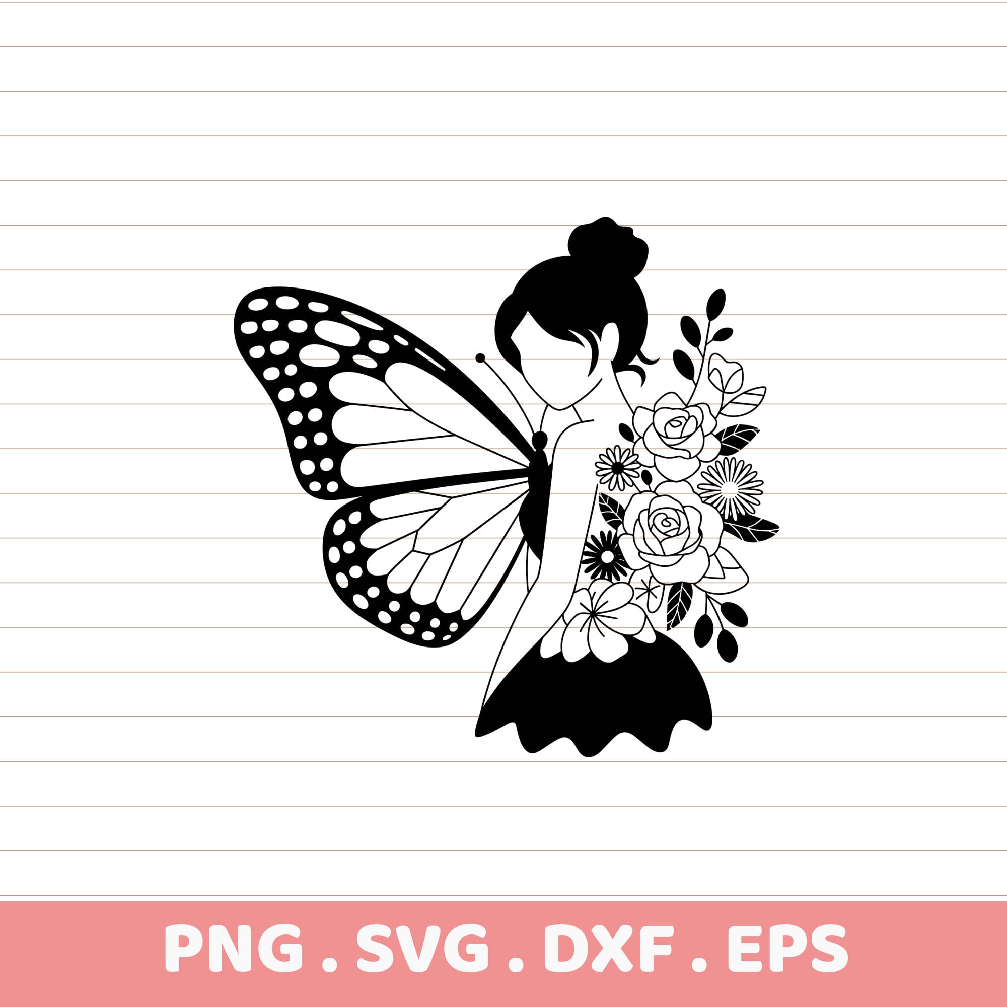 Laser Cut Butterfly SVG, Cricut, Silhouette, CNC. Floral design. Instant download.