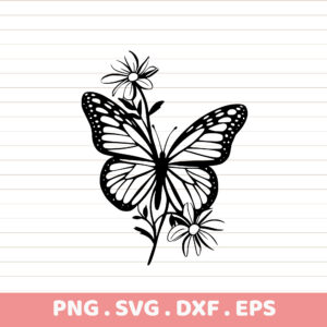 Butterfly Floral SVG Cut File for Cricut, Silhouette, CNC, Laser Cutters.