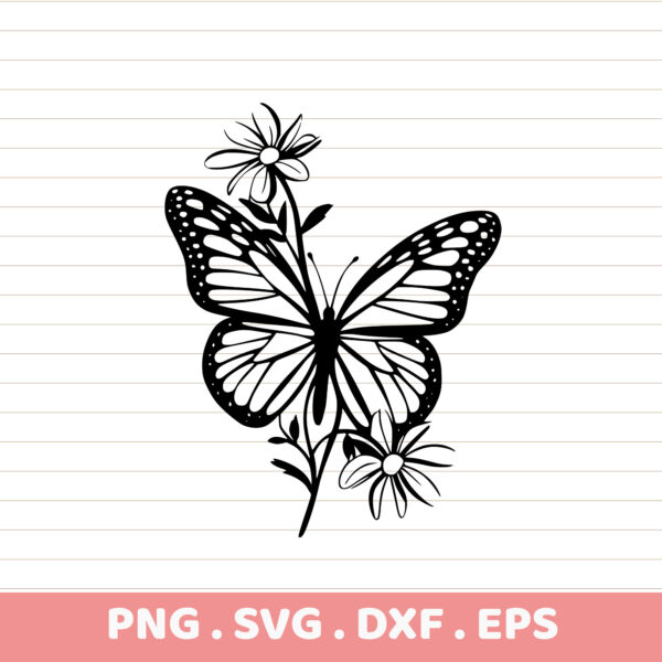 Butterfly Floral SVG Cut File for Cricut, Silhouette, CNC, Laser Cutters.