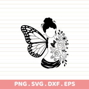 Butterfly SVG Cut File. Floral design for Cricut, Silhouette, CNC & laser cutting. Instant download.