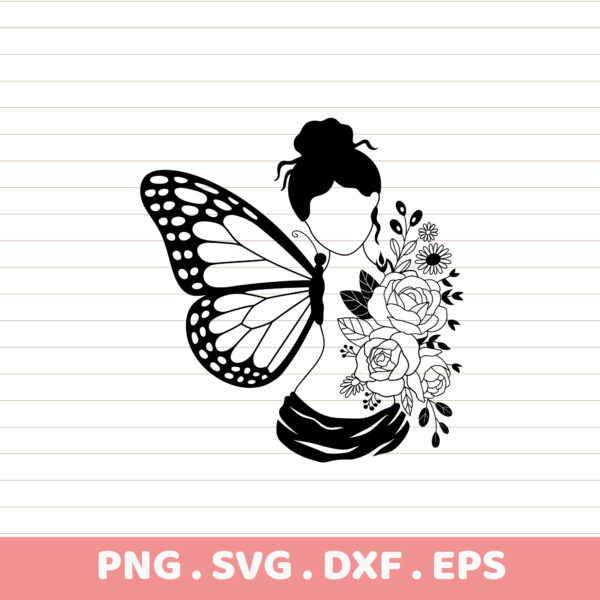 Butterfly SVG Cut File. Floral design for Cricut, Silhouette, CNC & laser cutting. Instant download.