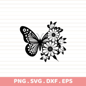 Butterfly Floral SVG Cut File. Cricut, Silhouette, CNC compatible. Perfect for screen printing stencils.