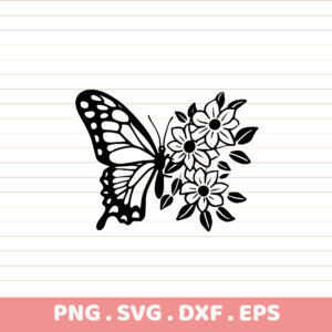 Butterfly Floral SVG Cut File for Cricut, Silhouette, CNC, Laser Cutters.