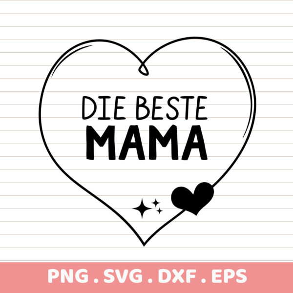 Best Mom Heart SVG, DTF & Sublimation PNG. Instant Download. Mother's Day Gift.