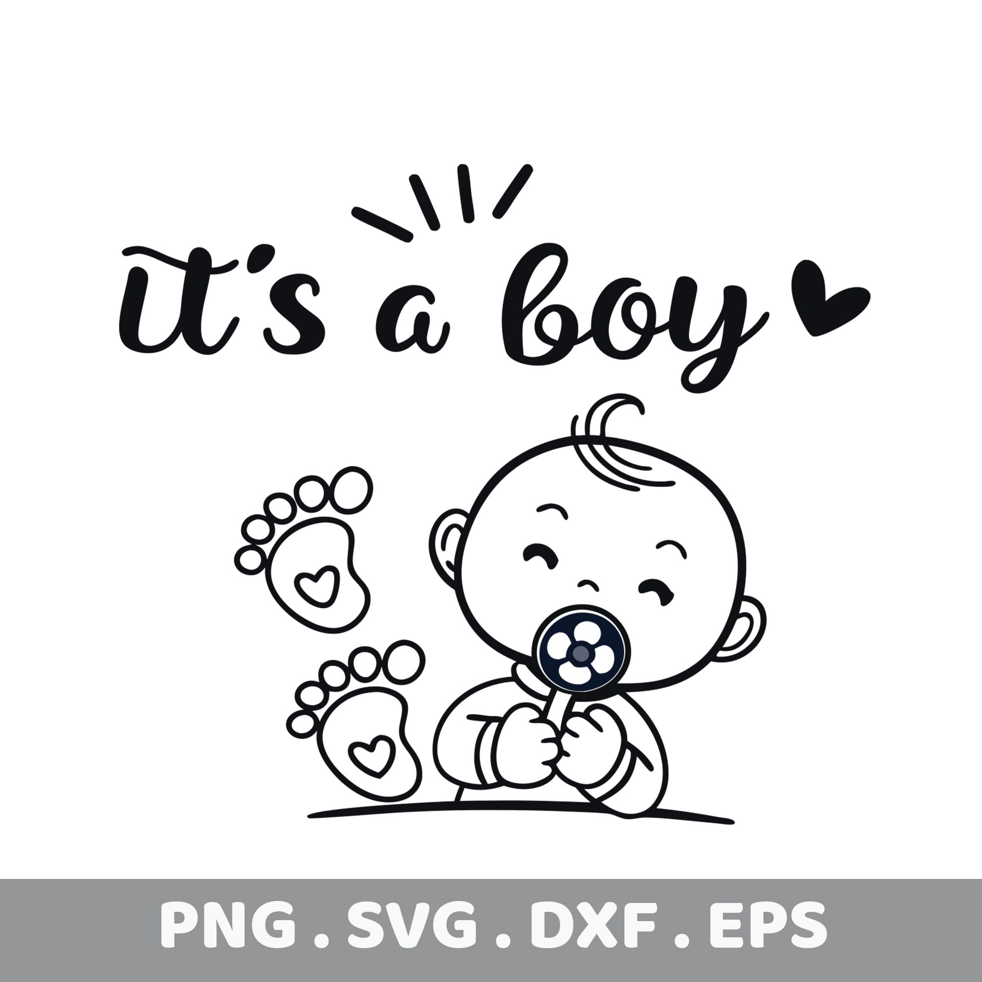 It's a Boy Baby Shower Sublimation Bundle. PNG, SVG, DXF, EPS files. Instant Download. Perfect baby shower gift.