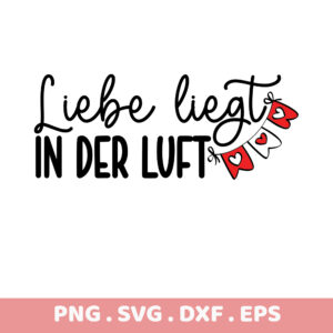 Love Bunting SVG, PNG, DXF, EPS. Valentine's Day clipart, printable garland, Cricut, Silhouette cut files. Perfect gift!