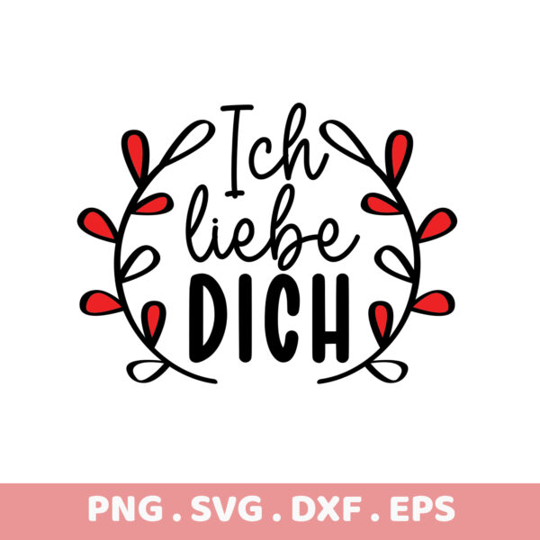 Red & white floral wreath sublimation design. PNG, SVG, DXF, EPS files. Perfect wedding or party gift.
