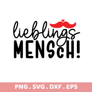 Red Mustache Love SVG, DTF & Sublimation PNG. Valentine's Day gift. Cricut & Silhouette design.