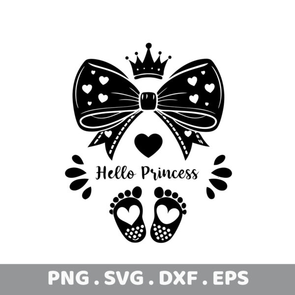Baby Girl Bow Clipart Design. PNG, SVG, DXF, EPS files. Perfect baby shower gift.