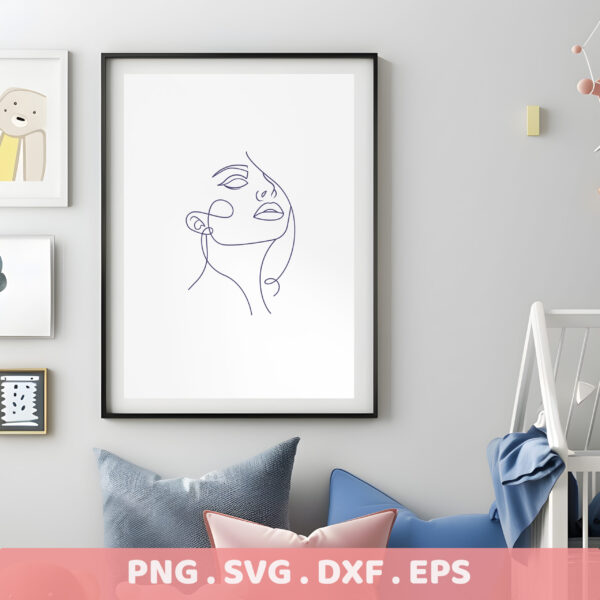 Line art portrait SVG for Cricut, Silhouette & laser cutters. Serigraphy stencil for screen printing. Vinyl decal gift idea.