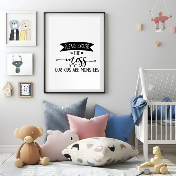 Please Excuse the Mess SVG Cut File. Cricut, Silhouette, CNC, Laser, Screen Printing Stencil.