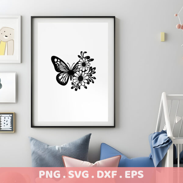 Butterfly Floral SVG Cut File for Cricut, Silhouette, CNC