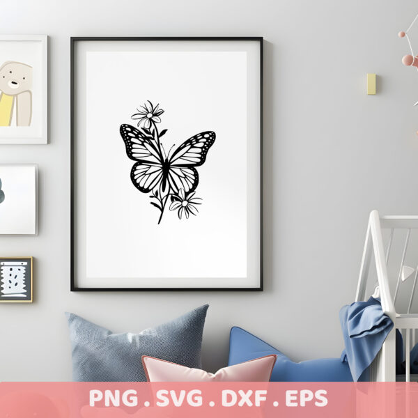 Butterfly Floral SVG Cut File for Cricut, Silhouette, CNC, Laser Cutters.