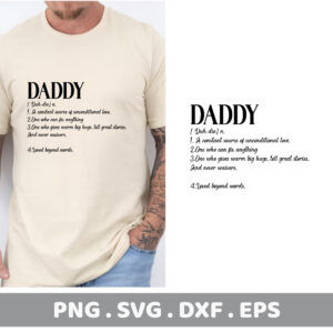 Daddy" definition stencil design for Cricut, Silhouette, and screen printing.