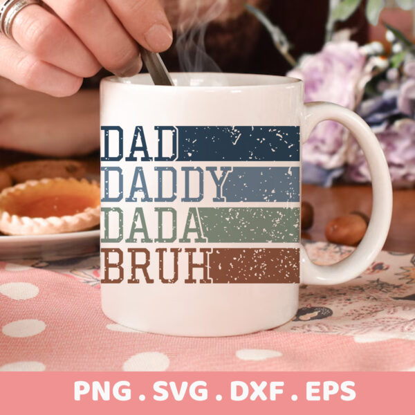 Dad Bruh SVG file for Cricut, Silhouette & CNC. Father's Day serigraphy stencil design for electronic cutters.
