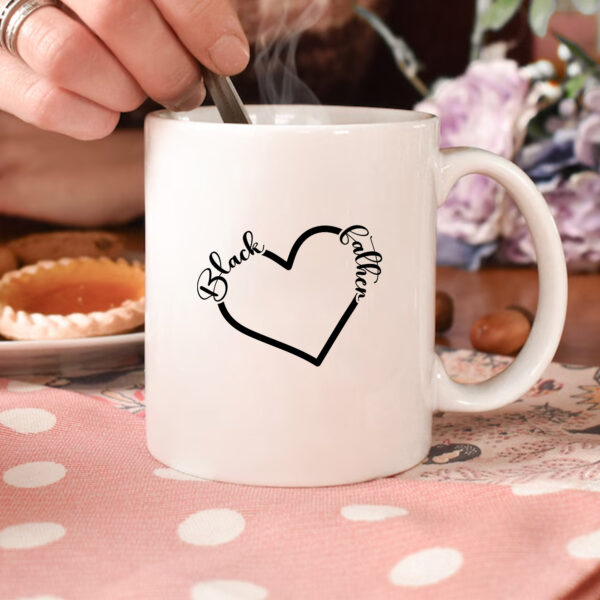 Black Father's Day mug design. Heart graphic with "Black Father" text. Sublimation PNG, SVG, DXF, EPS files. Instant download. Father's Day gift.
