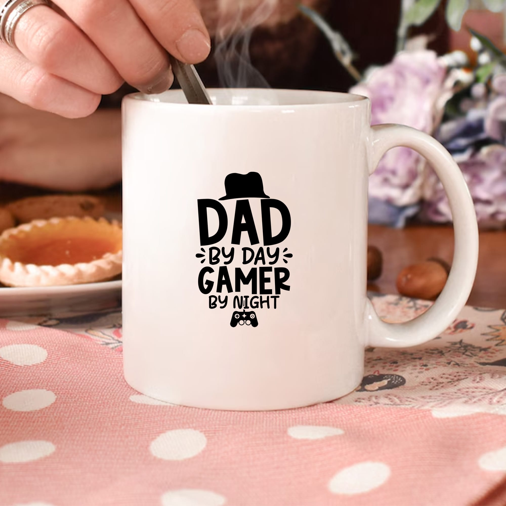 Funny Dad Gamer Mug Sublimation Design. PNG, SVG, DXF, EPS files. Father's Day gift.