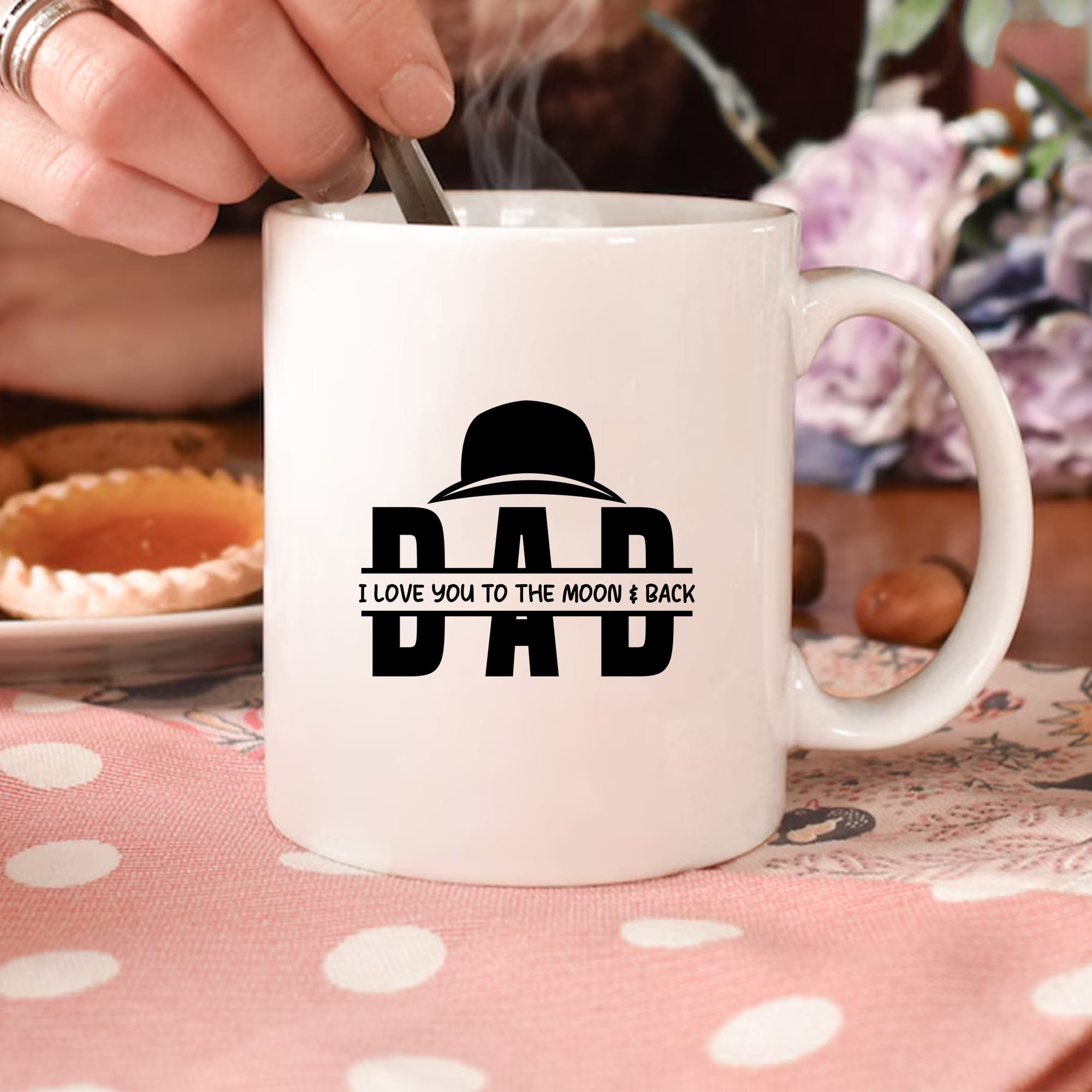 Dad Mug Cricut SVG Cutting File. I Love You to the Moon & Back design. Perfect Father's Day gift.