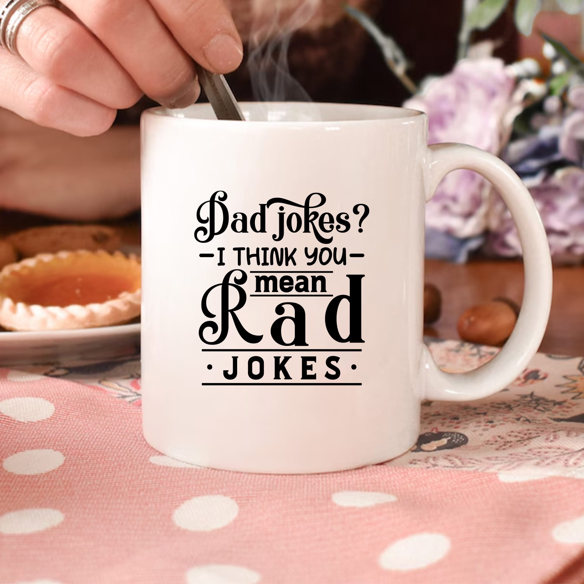 Rad Dad Jokes Mug Sublimation Design. Funny Father's Day or Birthday Gift. PNG, SVG, DXF, EPS files.