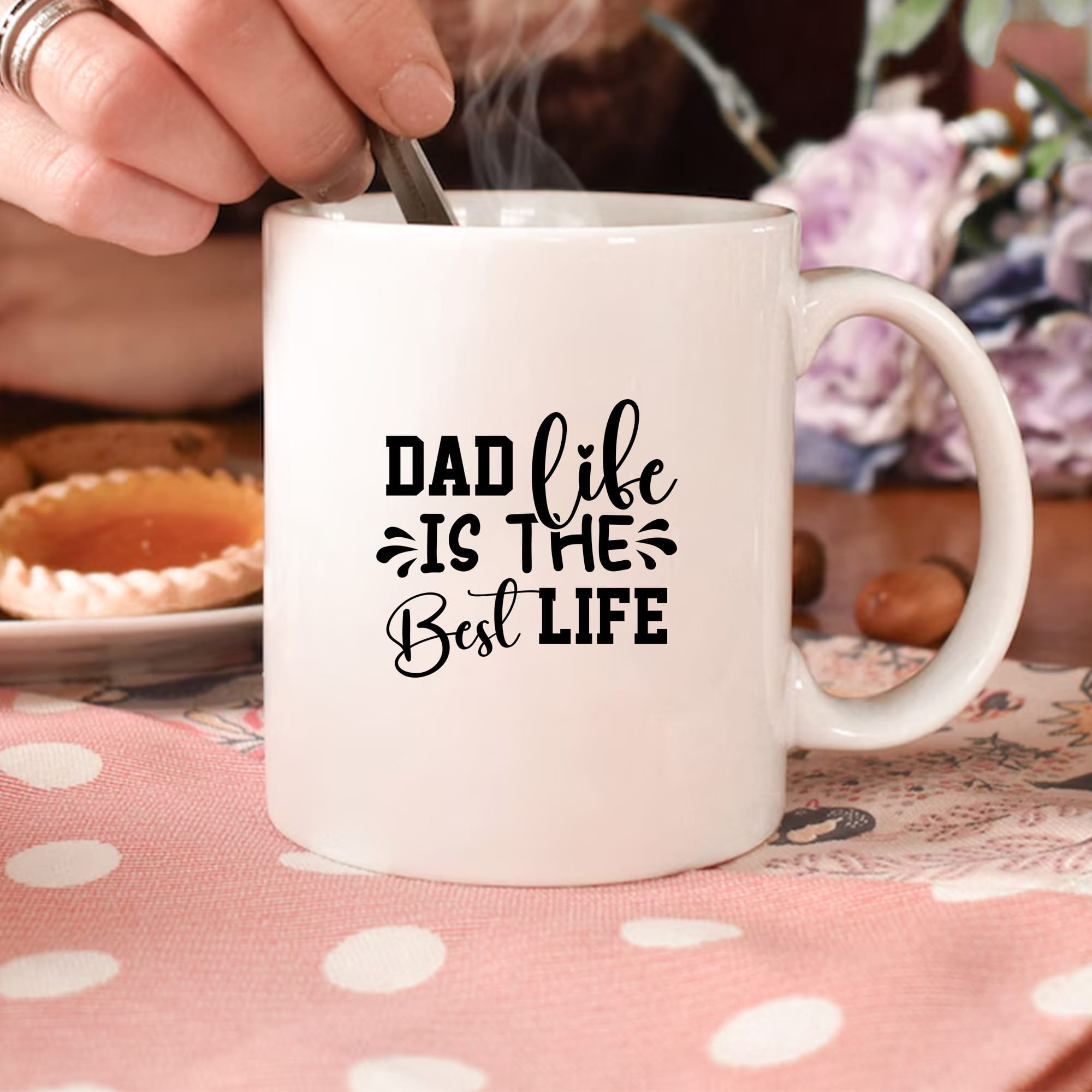 Dad Life Best Life Mug Sublimation Design. PNG, SVG, DXF, EPS files for Father's Day or Birthday gift.
