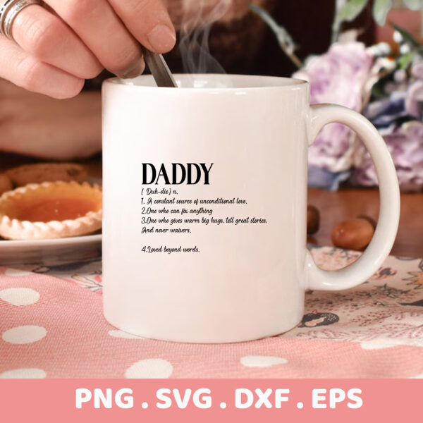 Daddy" definition SVG for Cricut, Silhouette, CNC, and serigraphy stencil design.
