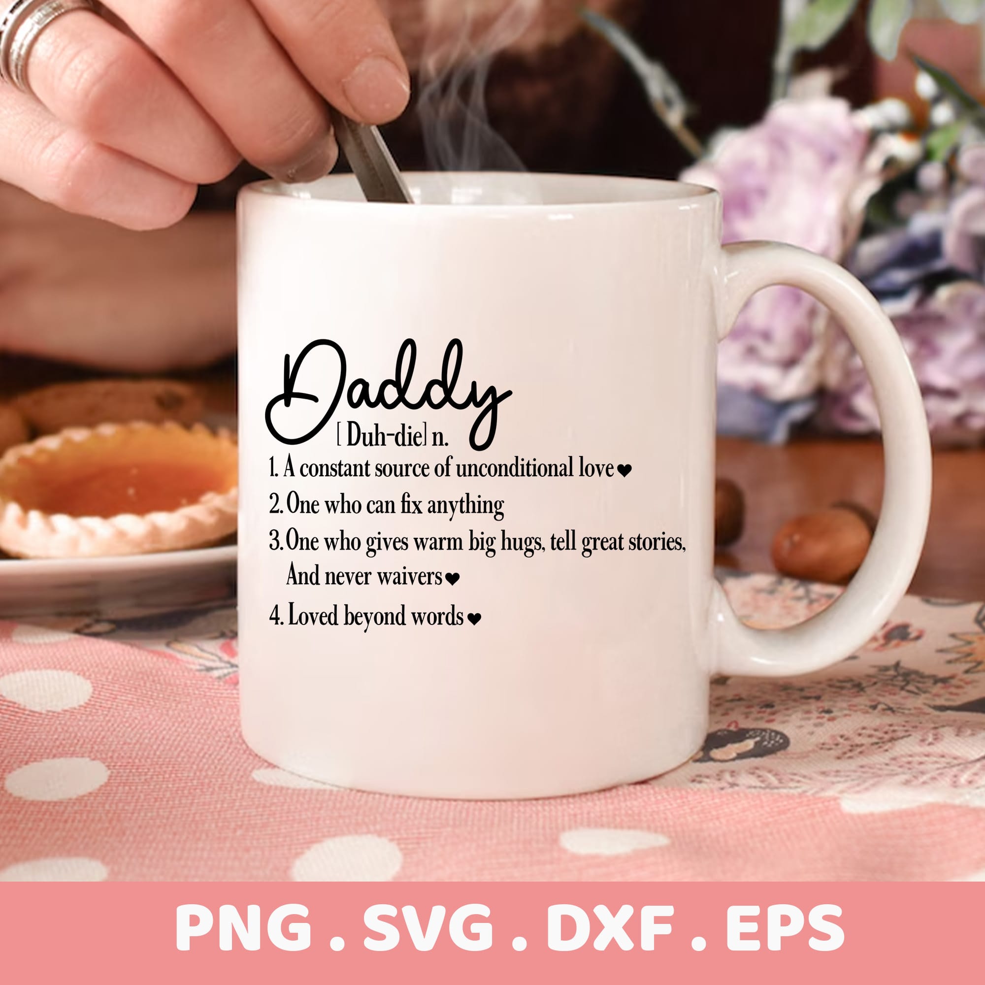 Daddy" definition stencil file for laser cutting, Cricut, Silhouette, and CNC machines.