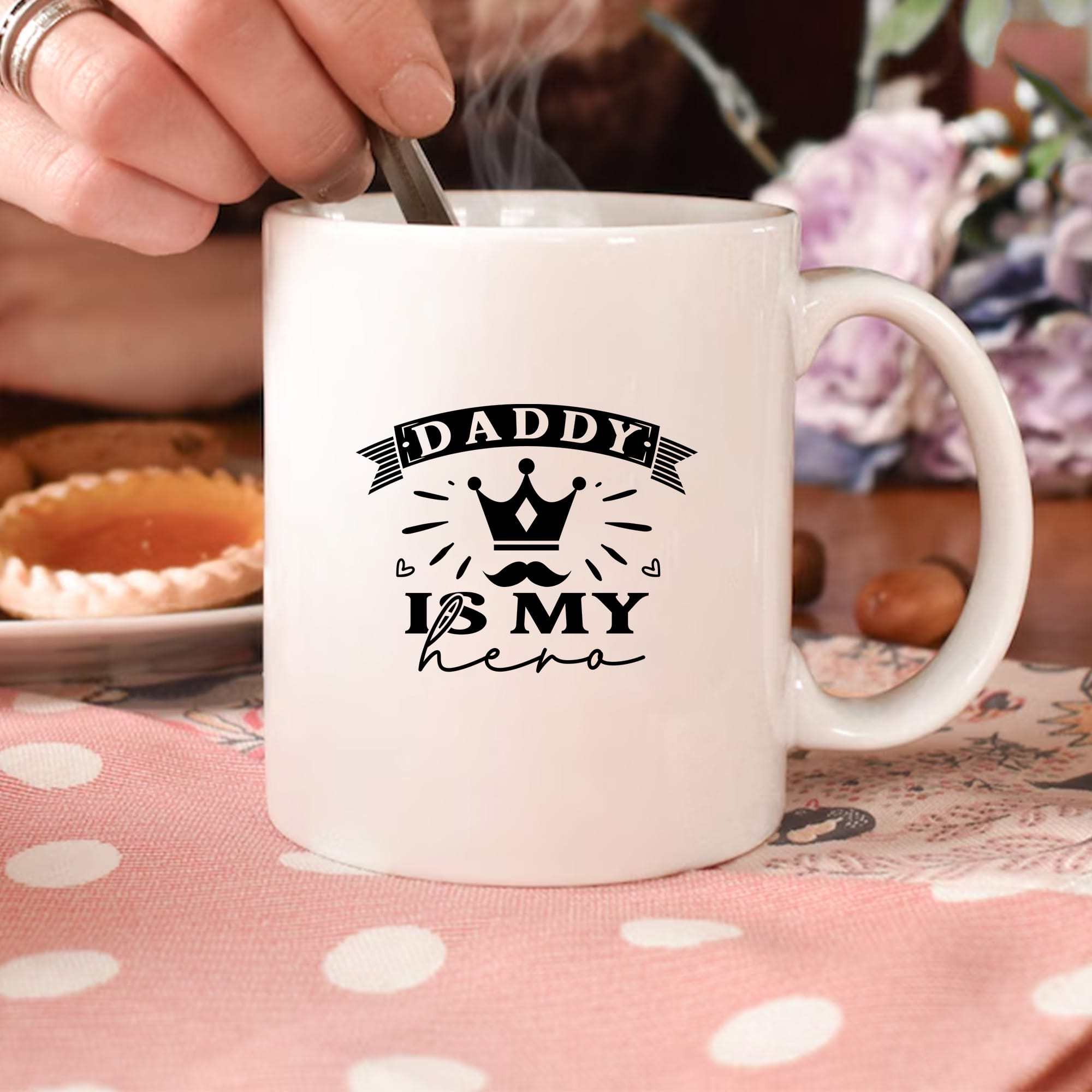 Daddy Is My Hero Mug. Father's Day gift. Sublimation & DTF design. Instant download.