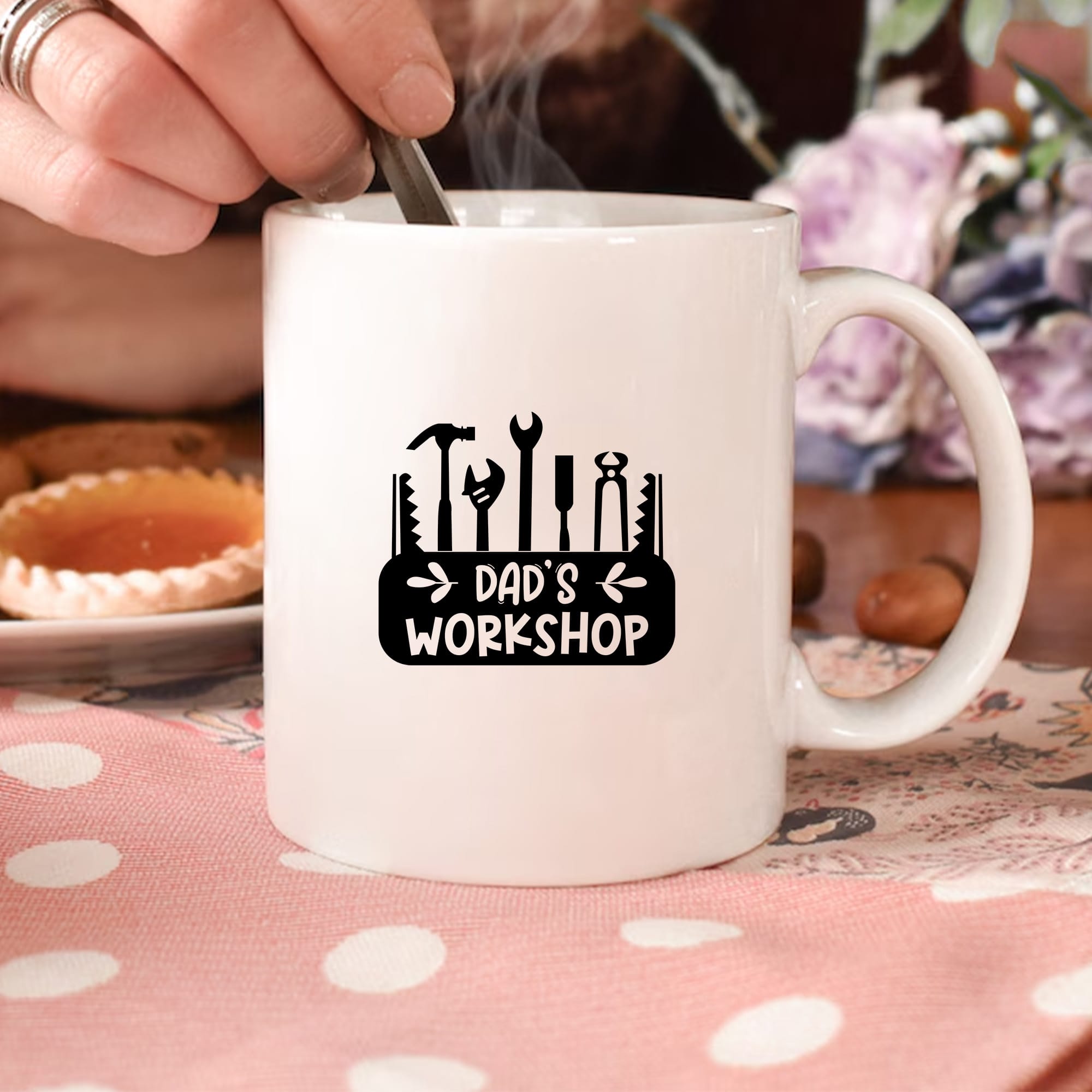 Dad's Workshop Mug. Father's Day gift. Sublimation & DTF ready. High-quality SVG design.