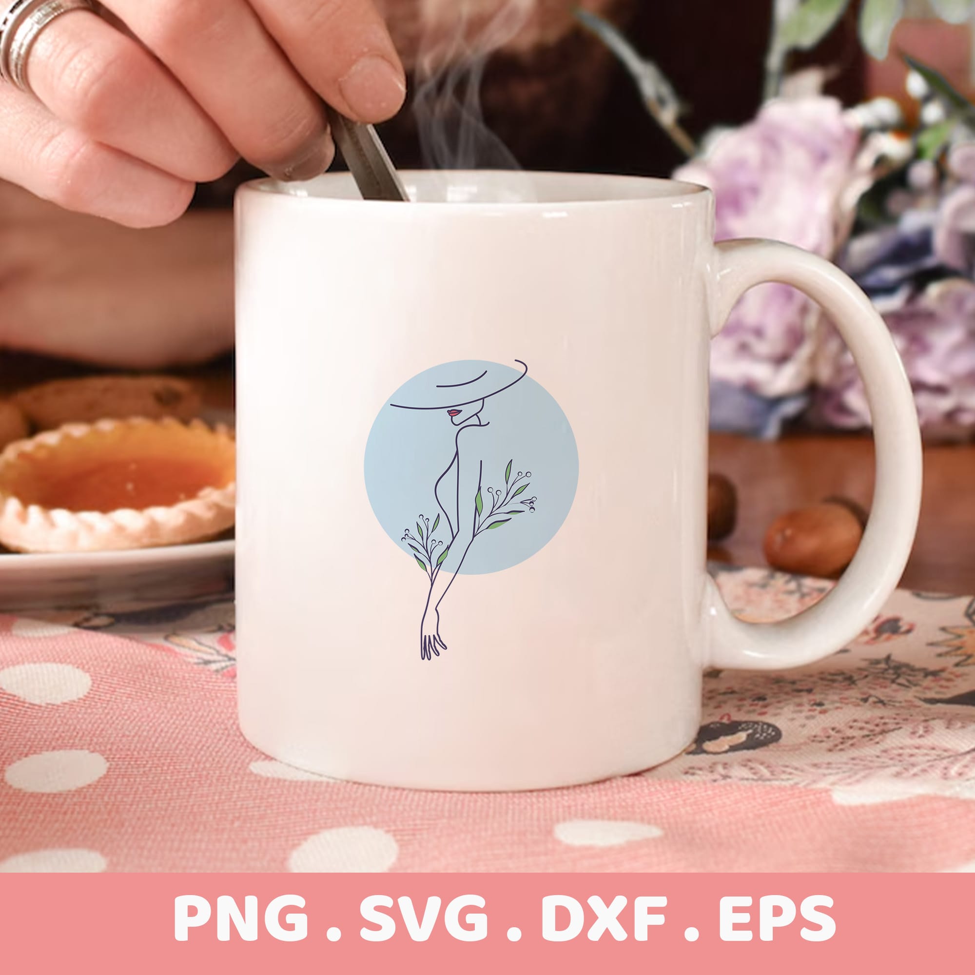 Woman Line Art SVG for Cricut & Silhouette. Elegant serigraphy stencil design, laser cut ready file.