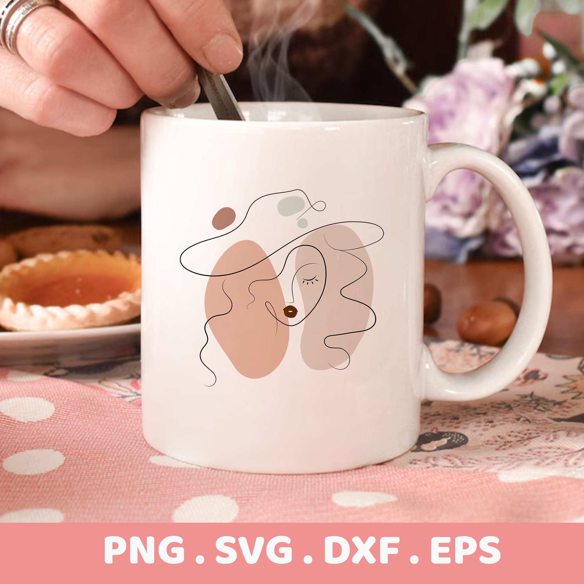 Abstract Faces Line Art SVG for Cricut & Laser Cutters. Minimalist art stencil for serigraphy.