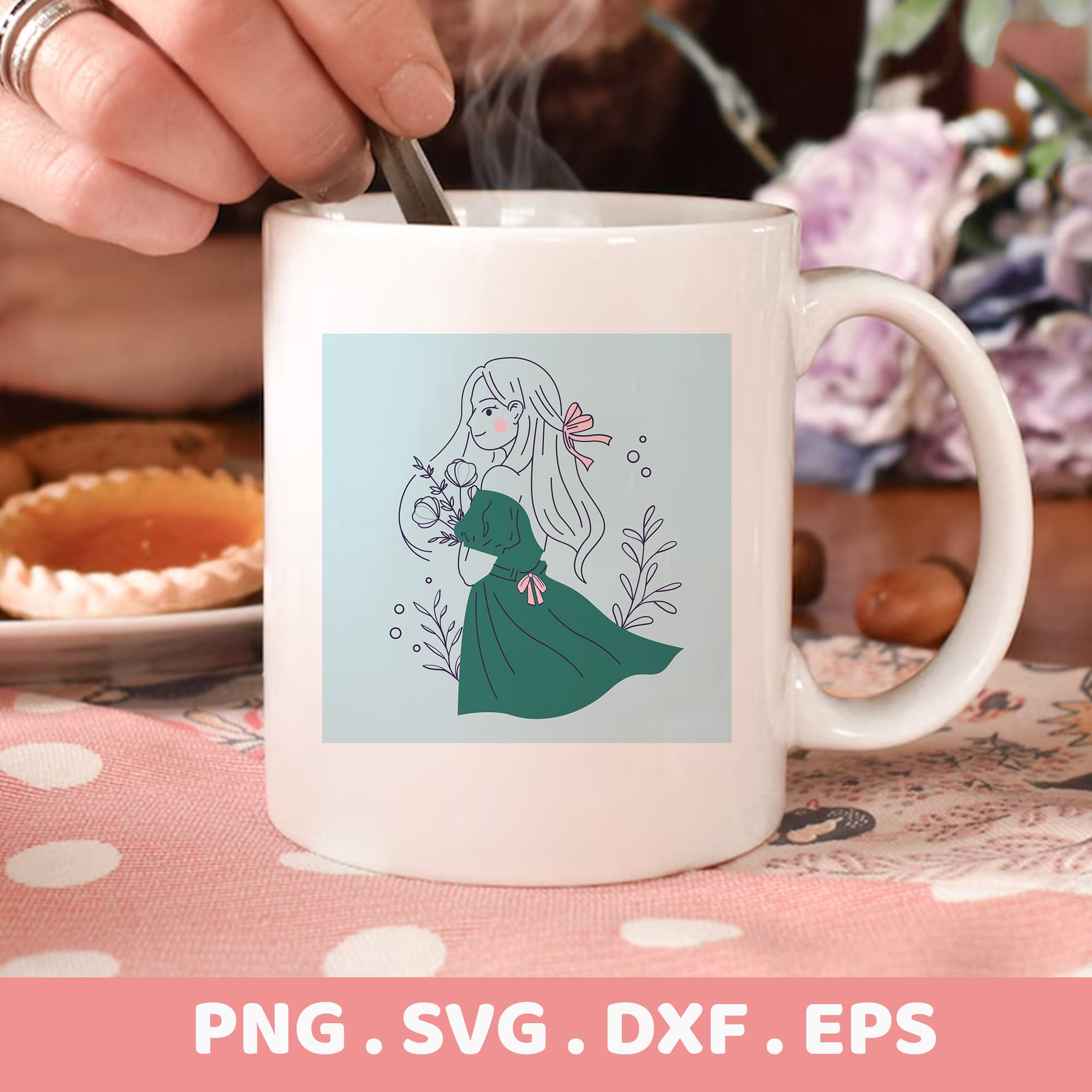 Dress line art SVG for Cricut & Silhouette. Elegant woman stencil design for laser cutters & serigraphy screen print projects.