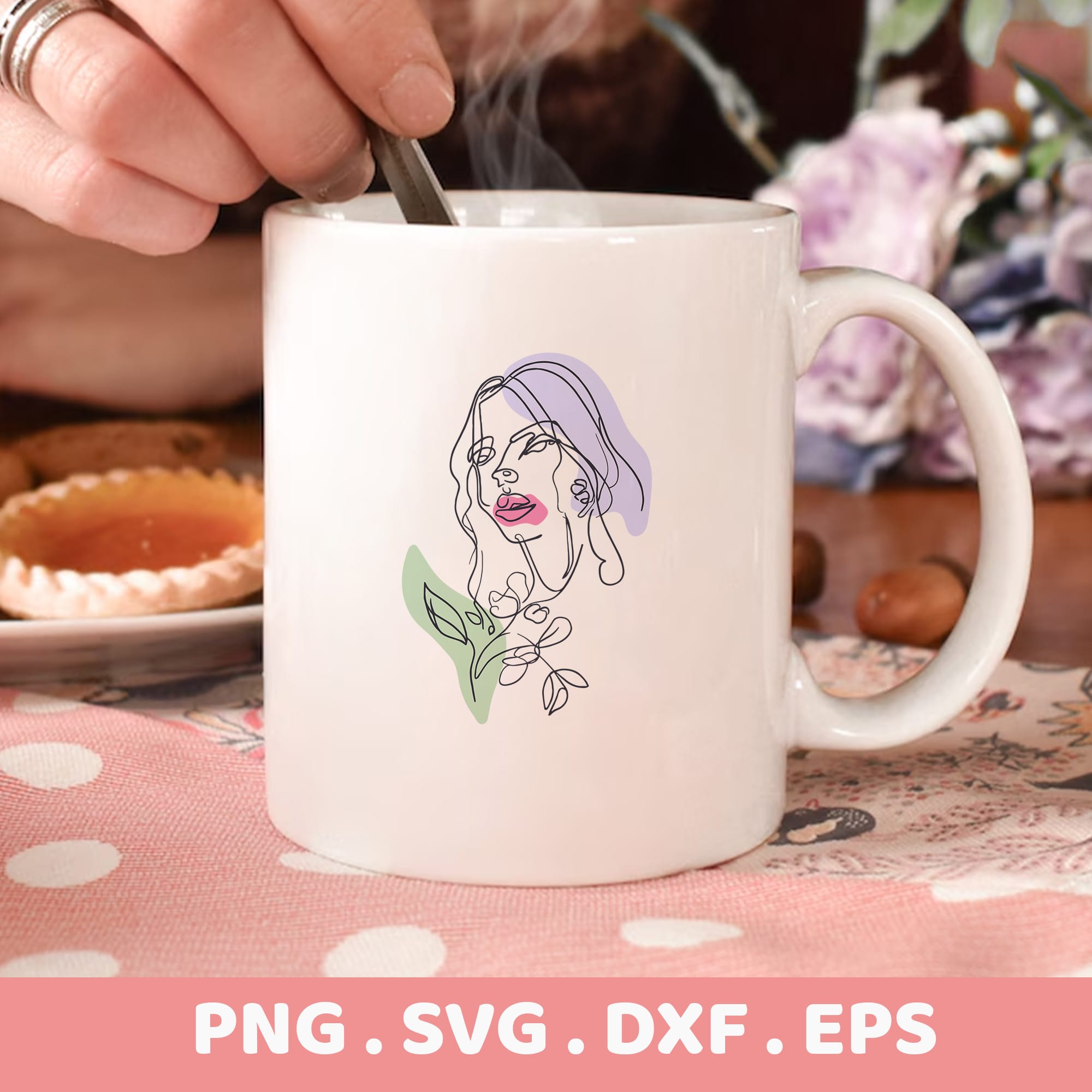 Line art portrait SVG for Cricut, Silhouette & CNC. Serigraphy stencil design for screen print.