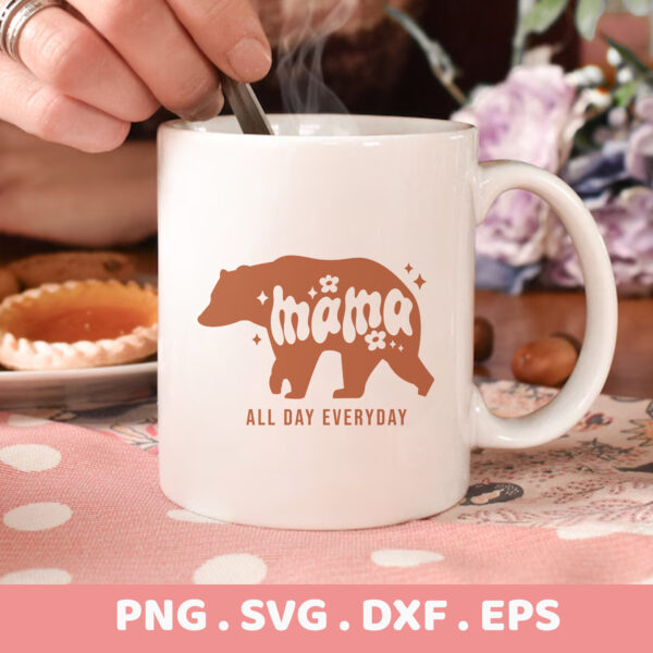Mama Bear SVG Cut Files. Cricut, Silhouette, CNC compatible. Perfect Mother's Day gift.