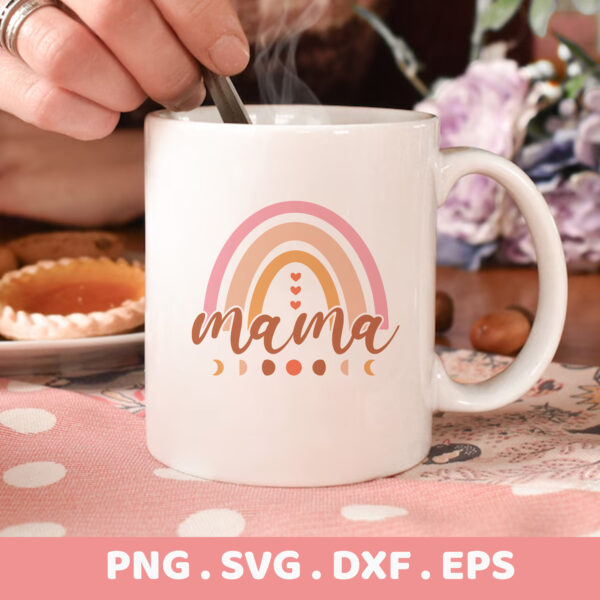Mama Rainbow SVG Cut Files. Cricut, Silhouette, CNC, Laser & Screen Print Stencils. Mother's Day Gift.