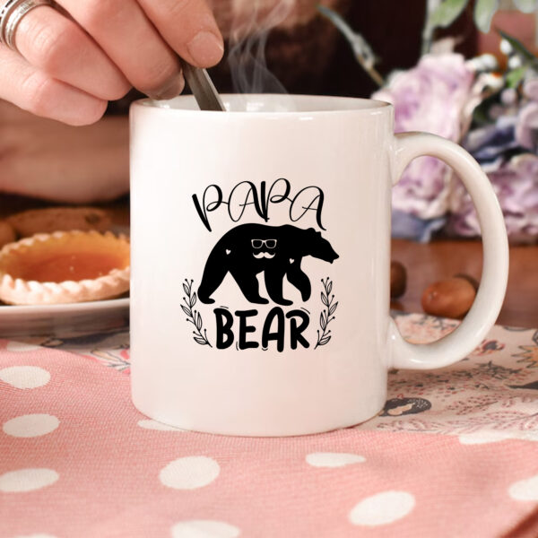 Papa Bear Mug Design. SVG for Cricut, Silhouette, CNC & Laser Cutting. Father's Day Gift.