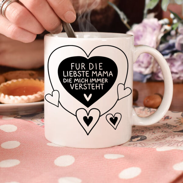 German Mom Mug Gift. Heart design, sublimation & DTF ready. Instant download.