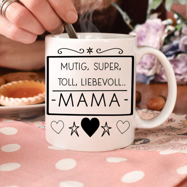 Brave, Super, Awesome, Loving Mama Mug. Perfect gift! DTF & Sublimation ready.
