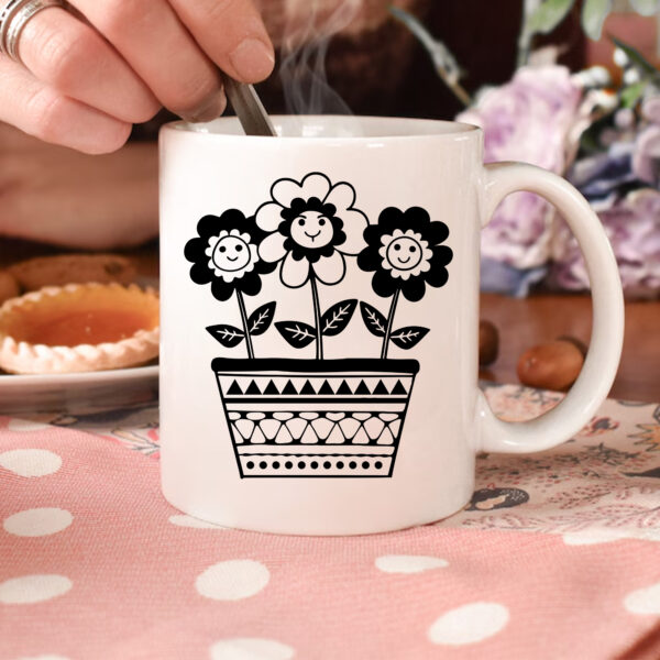 Floral Mug Design: Sublimation & DTF PNG, SVG. Perfect birthday gift.