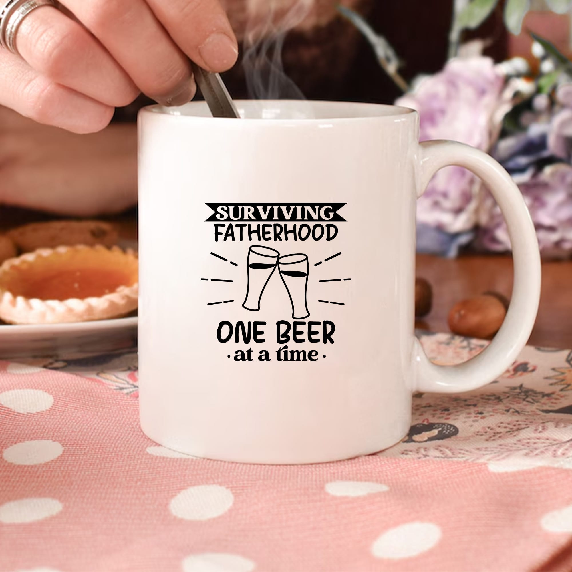 Father's Day Beer Mug SVG for Cricut, Silhouette, & CNC. Dad joke design.