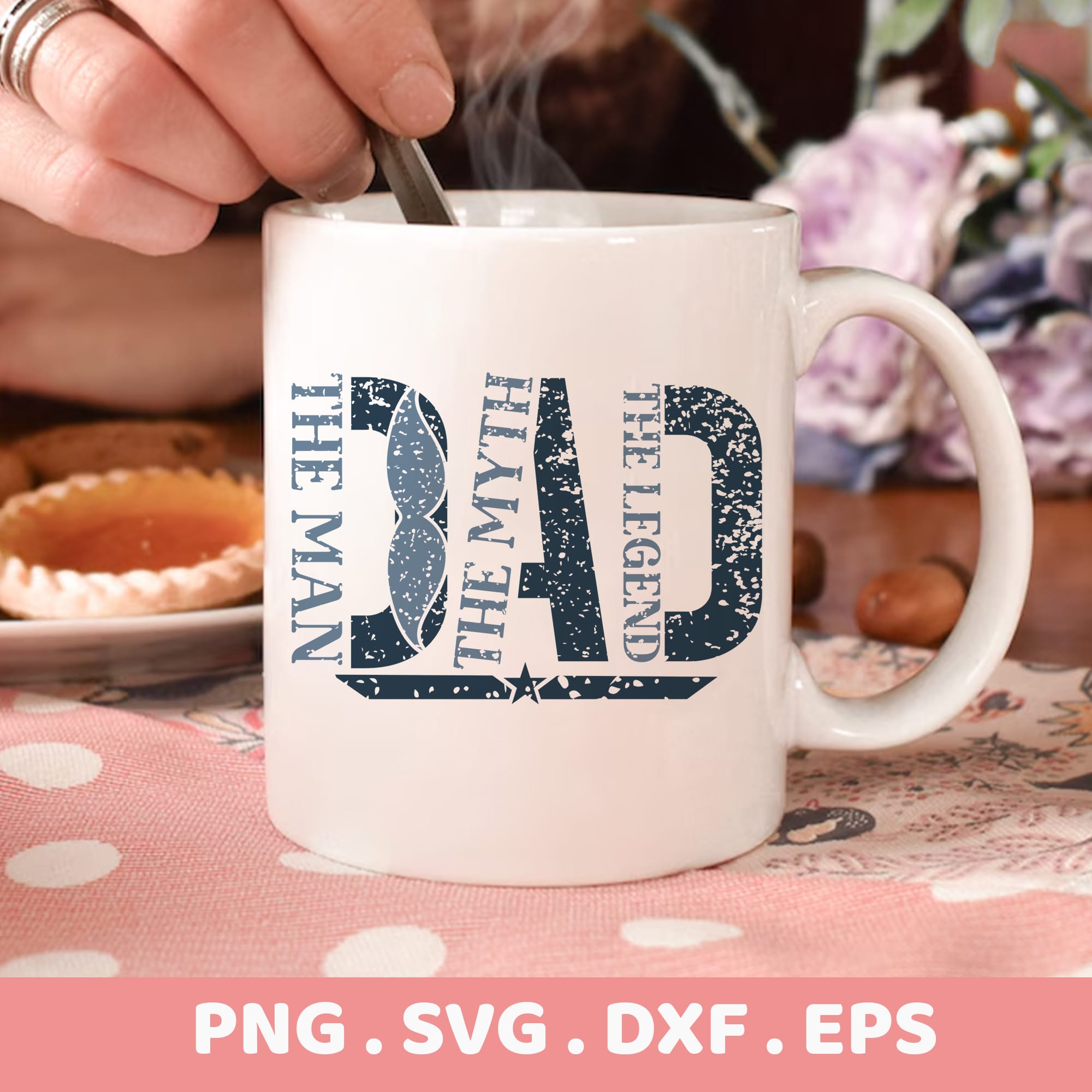 Dad SVG design for Cricut & CNC cutting. "The Man, The Myth, The Legend" serigraphy stencil file.