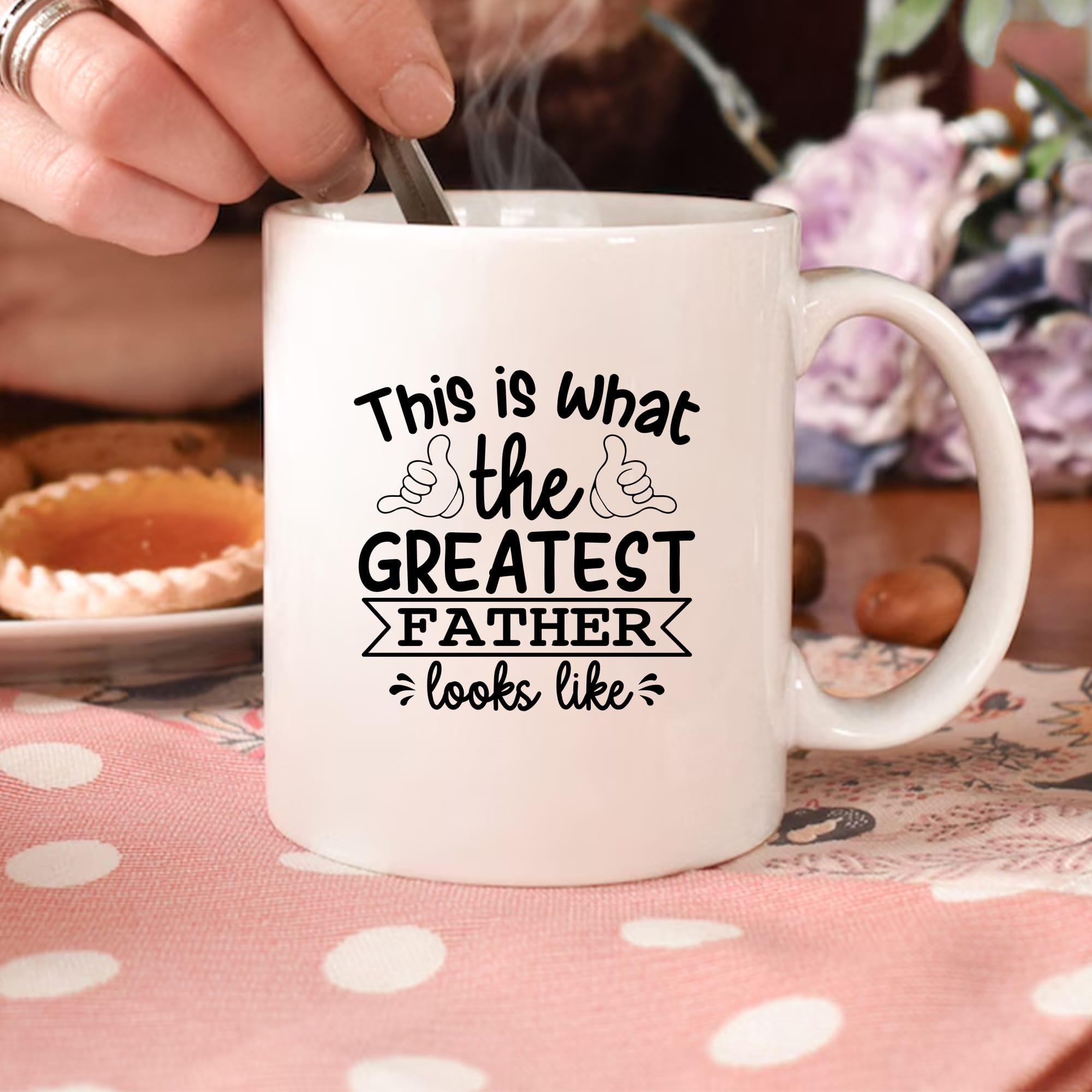 Greatest Father Mug Sublimation Design. Perfect Father's Day gift! PNG, SVG, DXF, EPS. Instant Download.